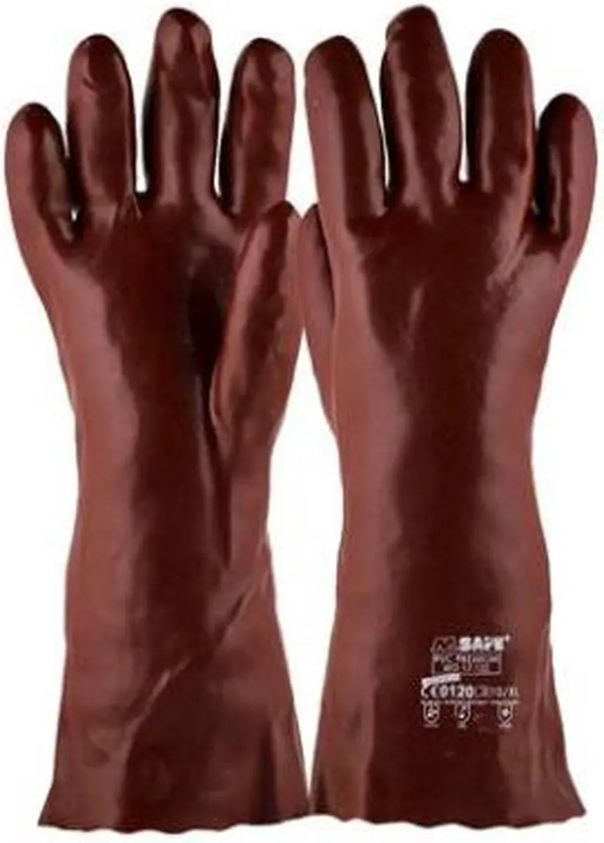 Oxxa PVC-Chem Handschoen Rood - 12 paar - 35 cm
