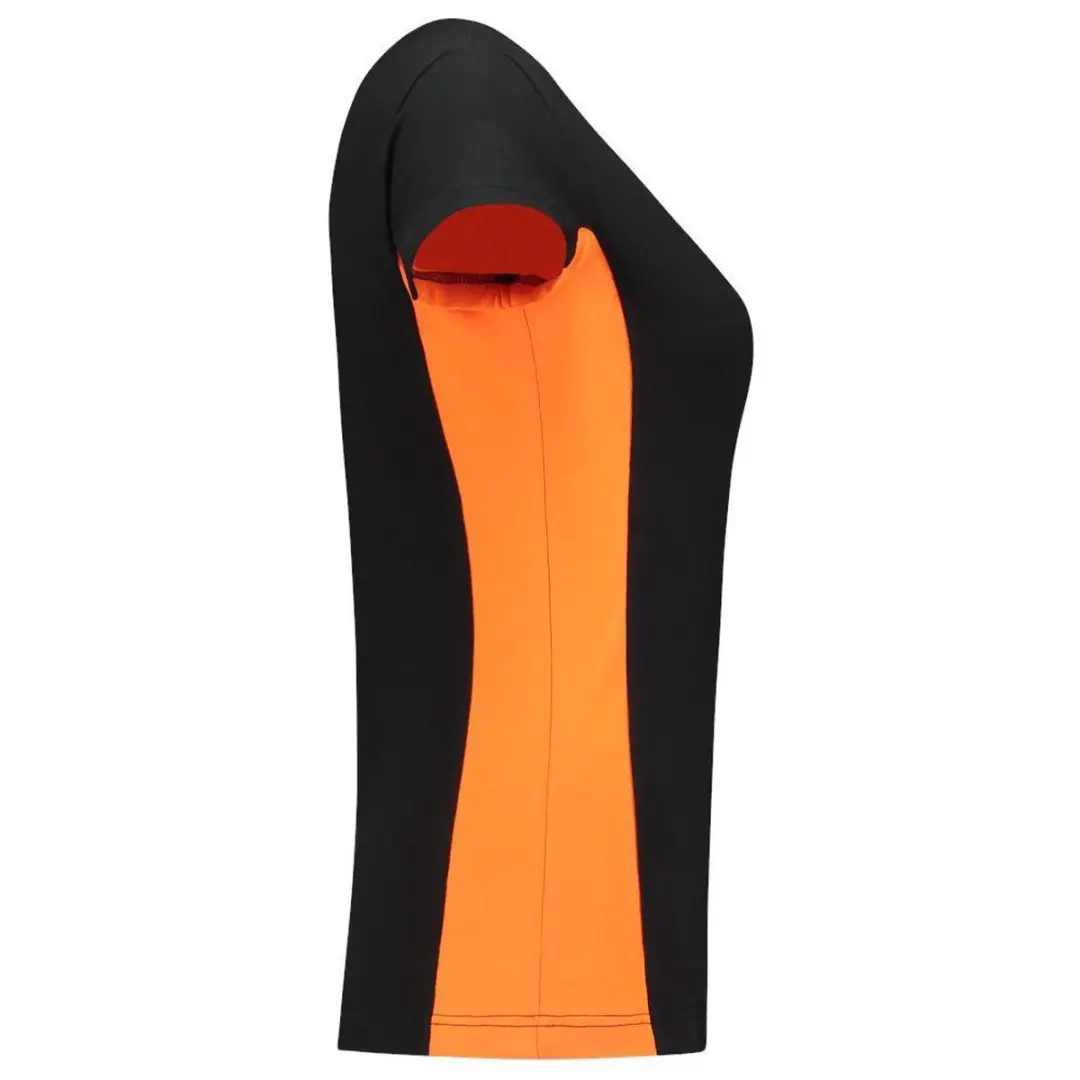 Tricorp T-shirt Bi-color Dames 102003 - L - Zwart/ Oranje
