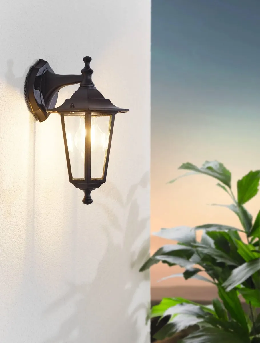 Eglo Laterna 4 Wandlamp Buiten E27 - 35cm - Zwart