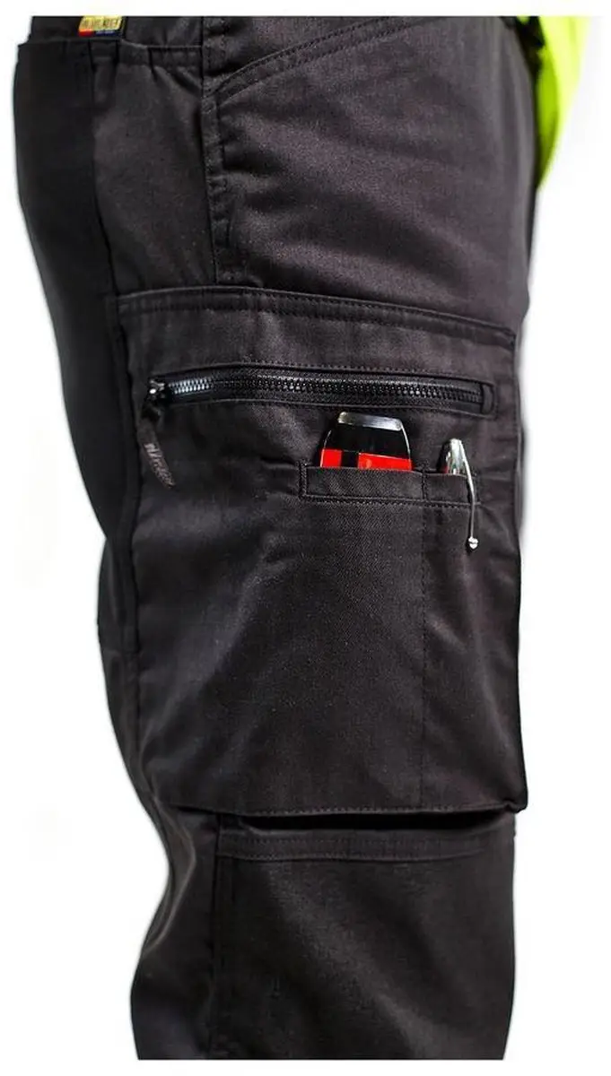 Blåkläder Werkbroek 1551-1811 High Vis - Maat 124 - Zwart/Geel
