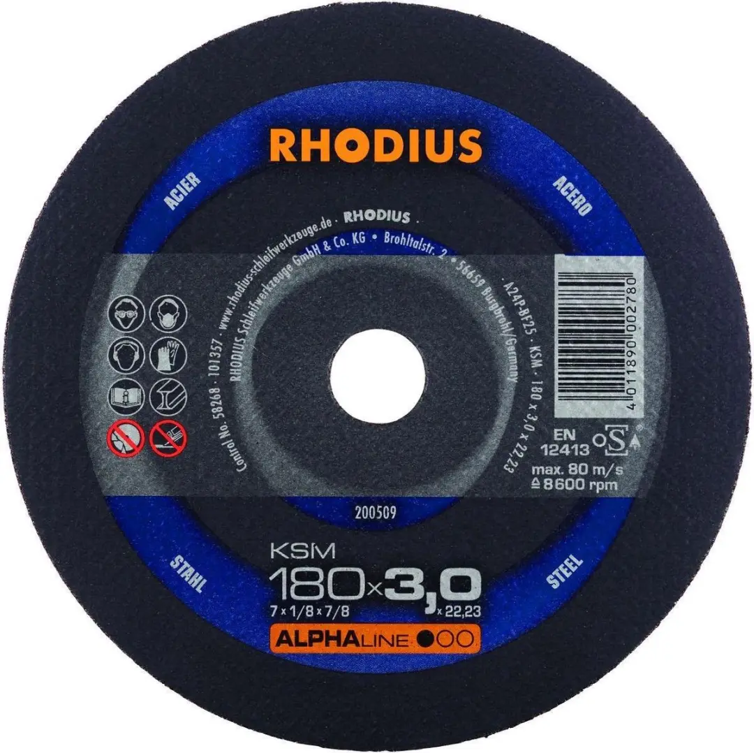 Rhodius KSMFT 200509 Doorslijpschijf 180mm