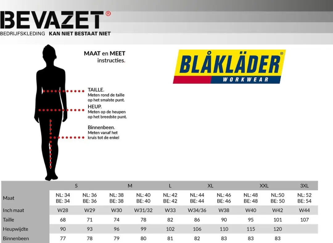 Blåkläder Dames Werkbroek Industrie 7104-1800 - Grijs/Zwart