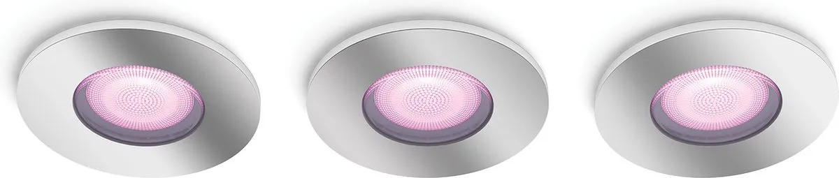 Philips Hue Xamento Badkamerinbouwspot 3-pack - 9,3 cm - Zilver