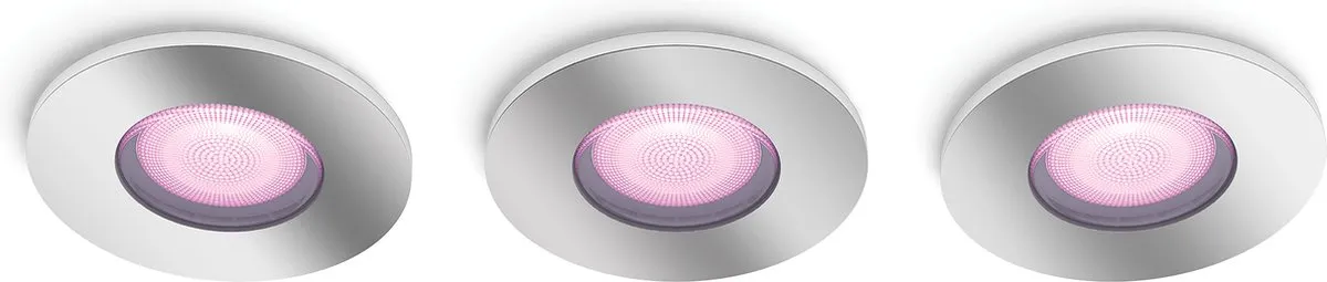 Philips Hue Xamento Badkamerinbouwspot 3-pack - 9,3 cm - Zilver