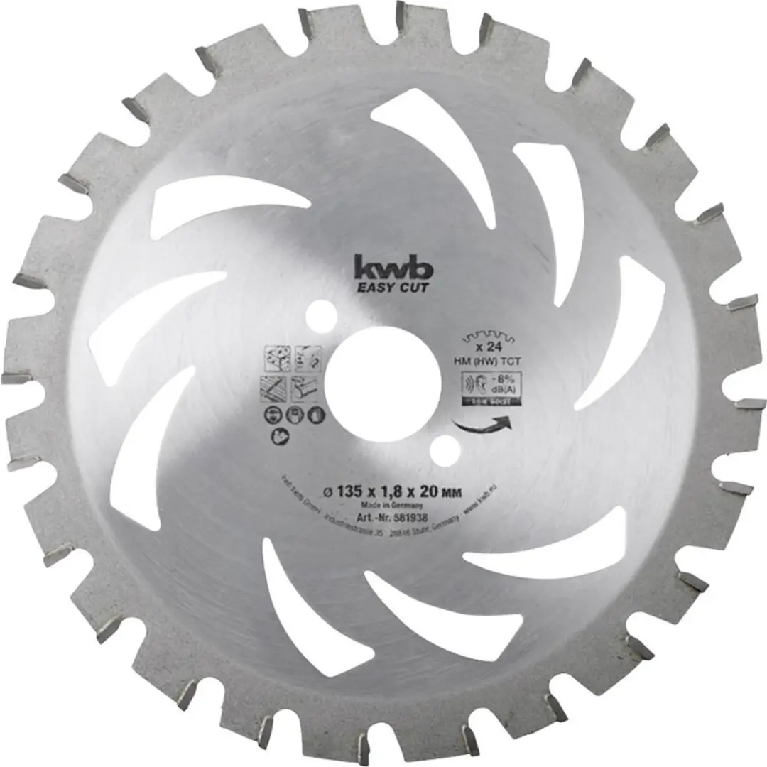 KWB 586138 Hardmetaal Cirkelzaagblad 184x20x1.4mm - 30 Tanden - Metaal