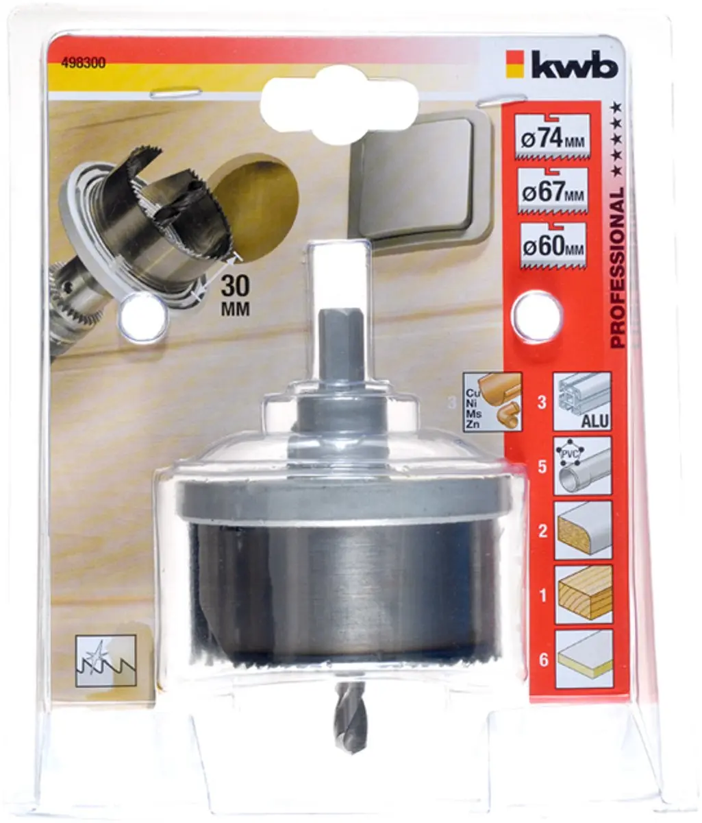 KWB Gatenzaag 4983-00 3-delig - Ø 60-74mm - Metaal