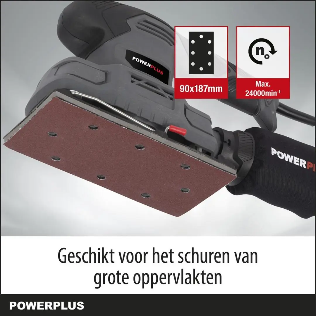 Powerplus POWE40010 Vlakschuurmachine - 180W - 24.000 min⁻¹ - 5 Schuurvellen