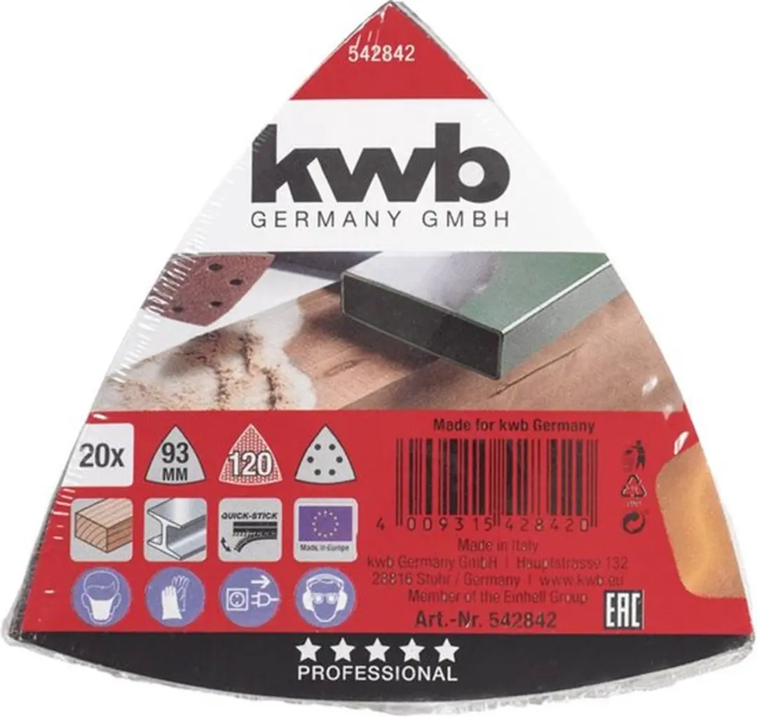 KWB Deltaschuurpapierset 120 - 20 Stuks
