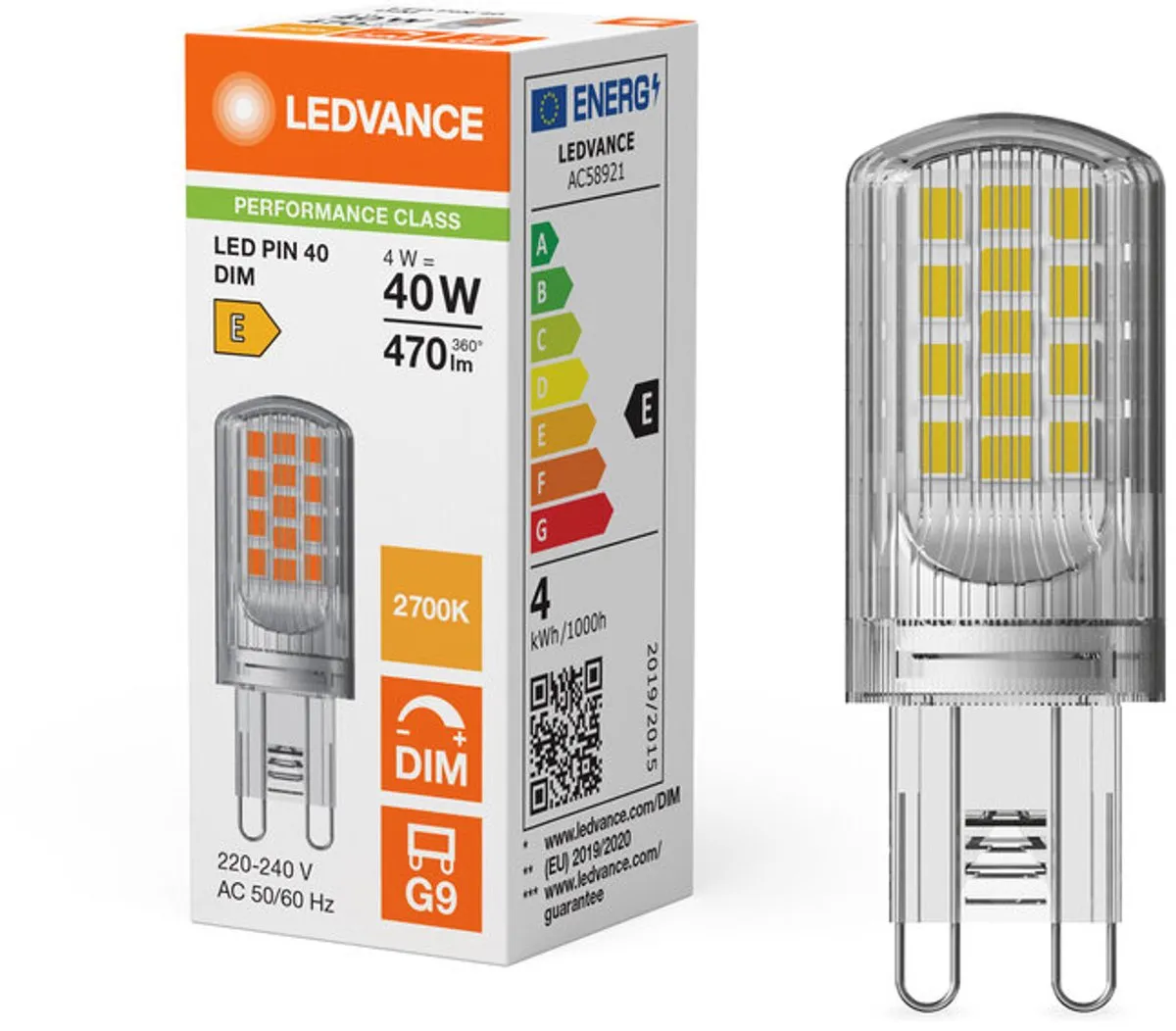 LEDVANCE Performance LED Capsule G9 4W 470lm - Zeer Warm Wit 2700K - afbeelding 3 van 4