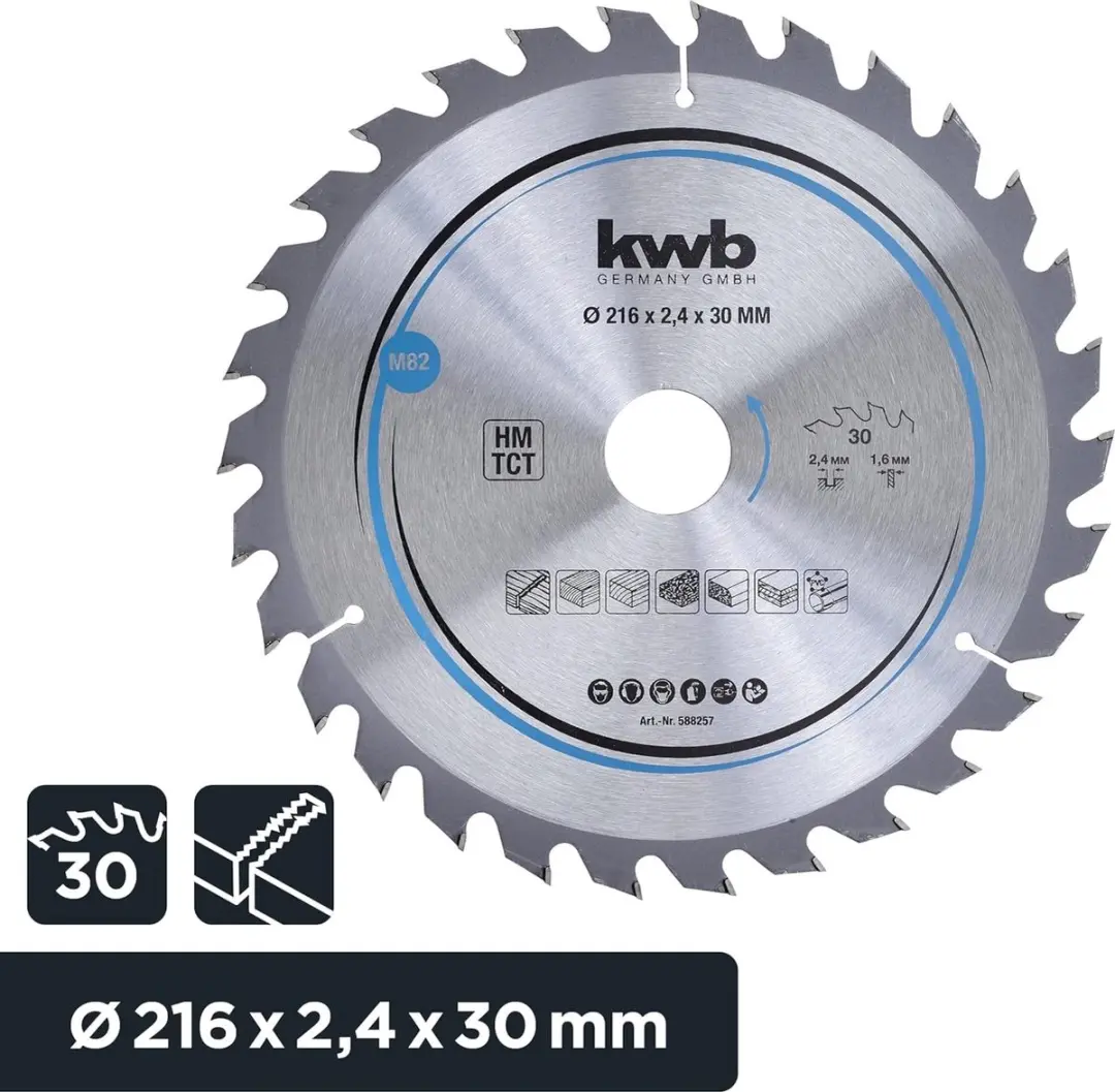 KWB Cirkelzaagblad 216x30mm - 30 Tanden - Hardmetalen