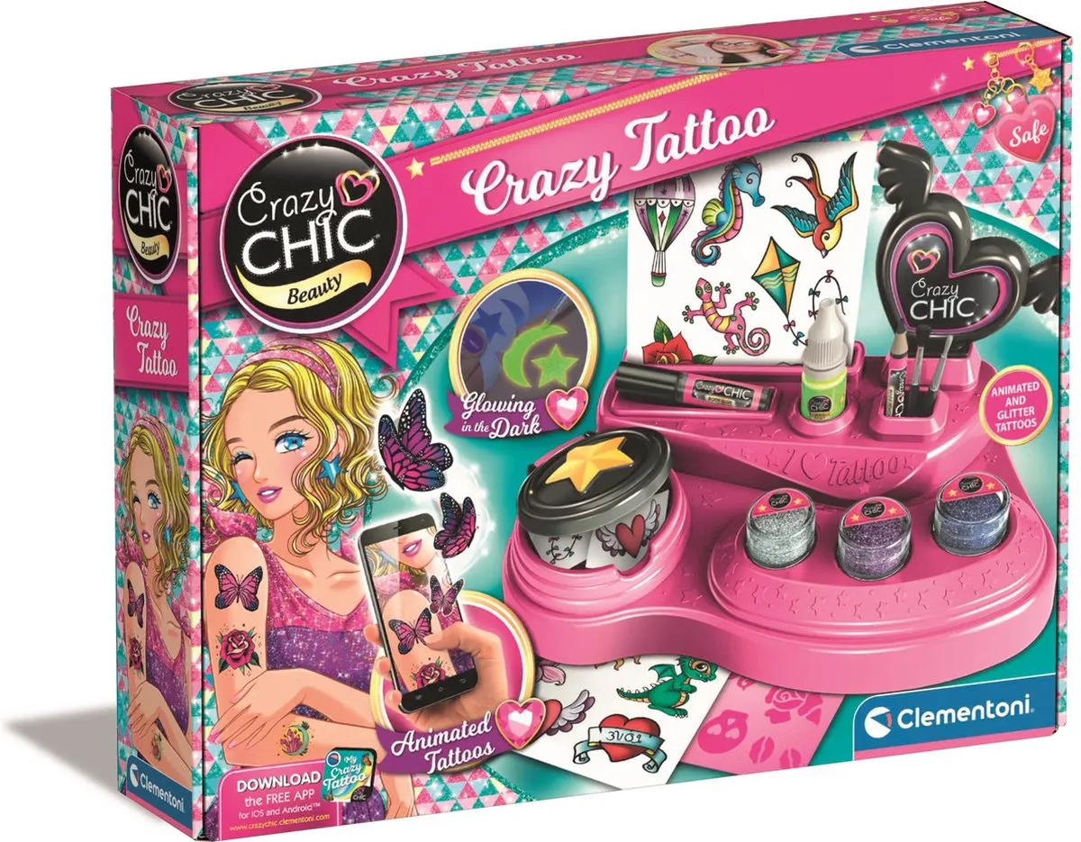 Clementoni Crazy Chic Tattoo Set - Multicolor