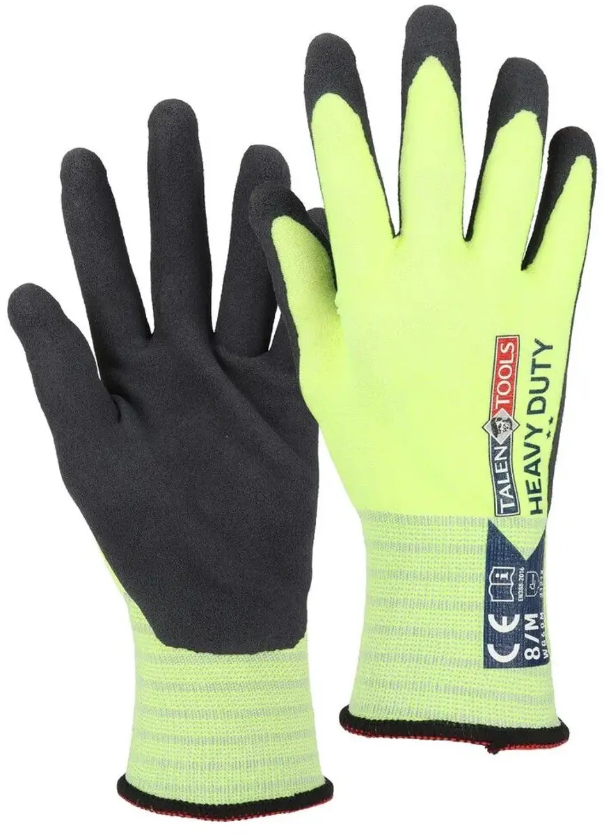 Talen Tools Werkhandschoenen Schuurbestendig Heavy Duty XL - Fluogeel