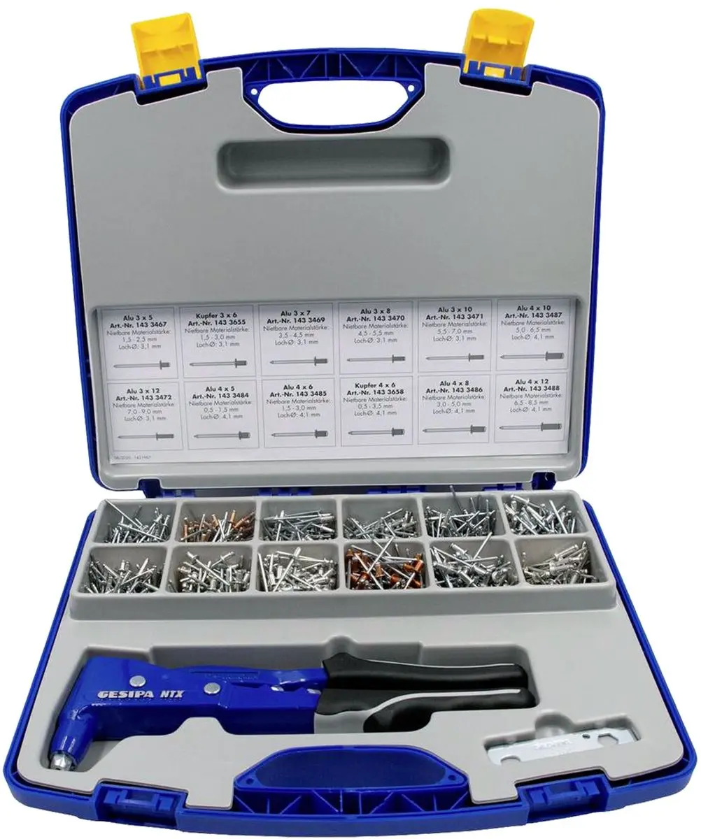 Gesipa NTX Blindklink-box - 3,0x8/10/12mm Aluminium/staal