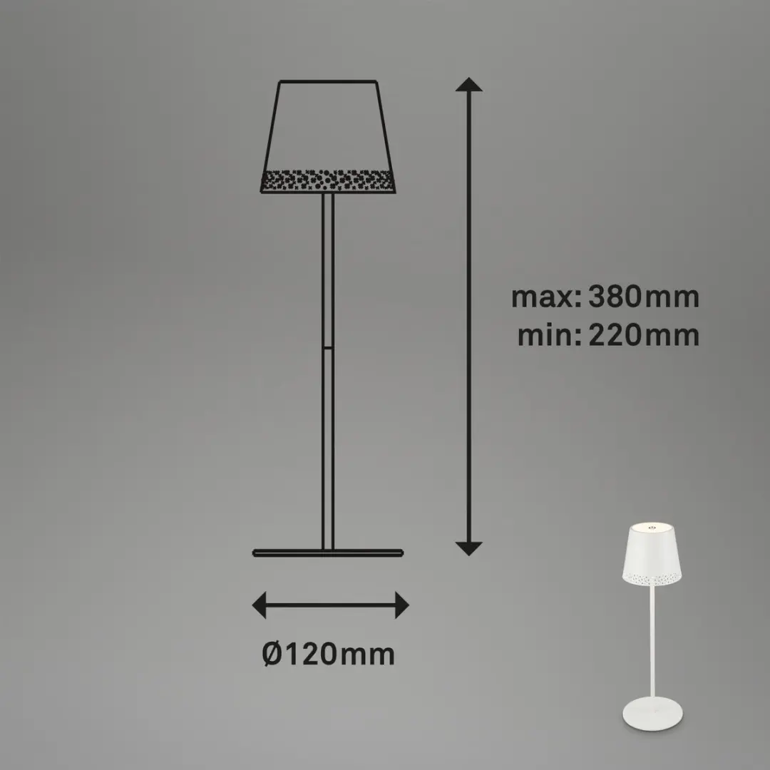 Briloner Kiki Oplaadbare Tafellamp - Wit 3000K