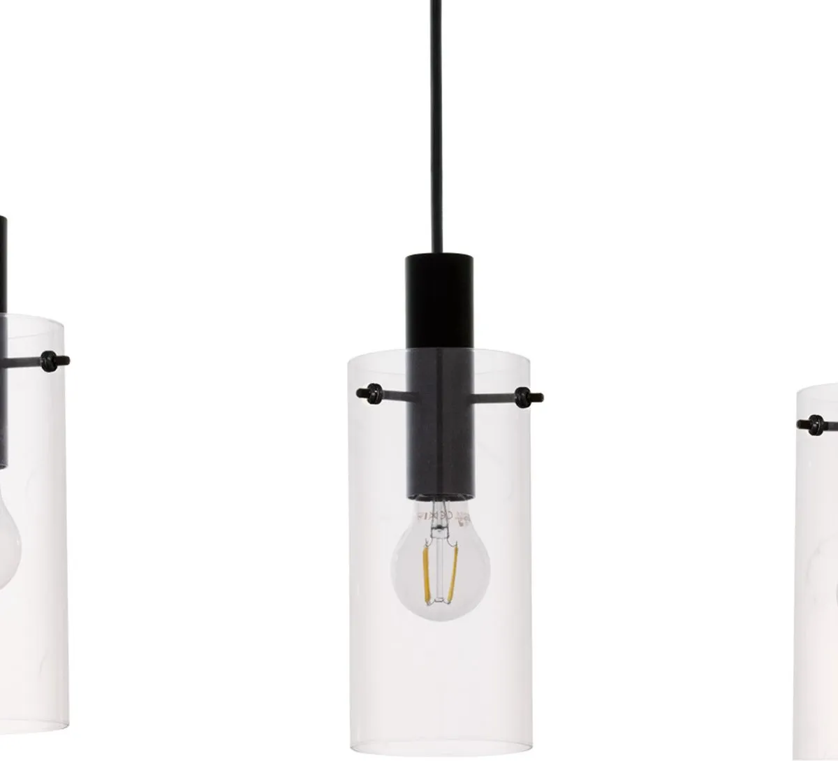Eglo Montefino Hanglamp 5-lichts - Zwart/Glas