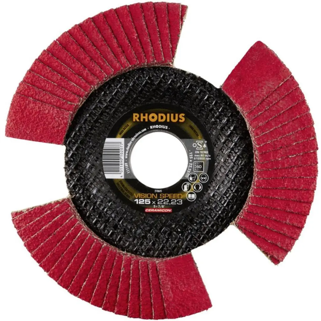 Rhodius Vision Speed Lamellenschijf 125mm P60 RVS
