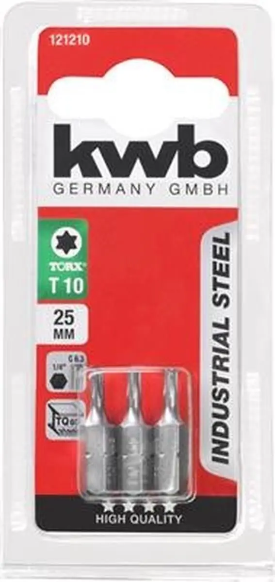 KWB Schroefbits Torx T10 25mm - 3 Stuks