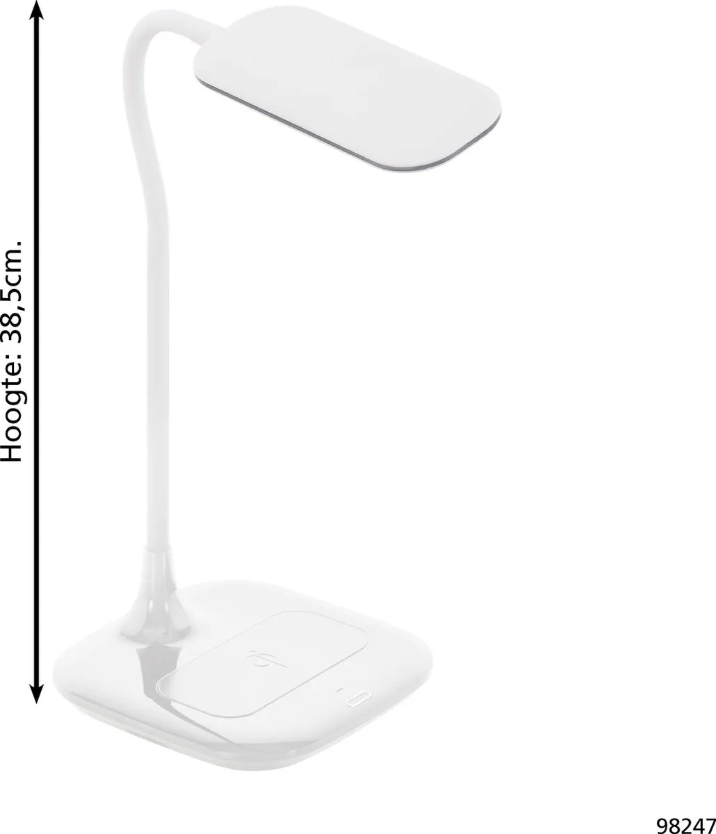Eglo Masserie LED Tafellamp 38,5cm - Wit - Dimbaar - afbeelding 5 van 6