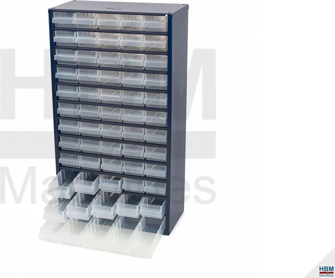 Raaco Ladekast 60 Lades - Metaal - 150x306x552mm - Blauw/Transparant