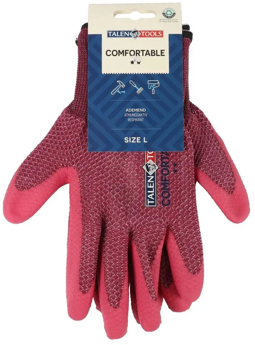 Talen Tools Werkhandschoenen Comfort Gerecycled - Maat L Roze