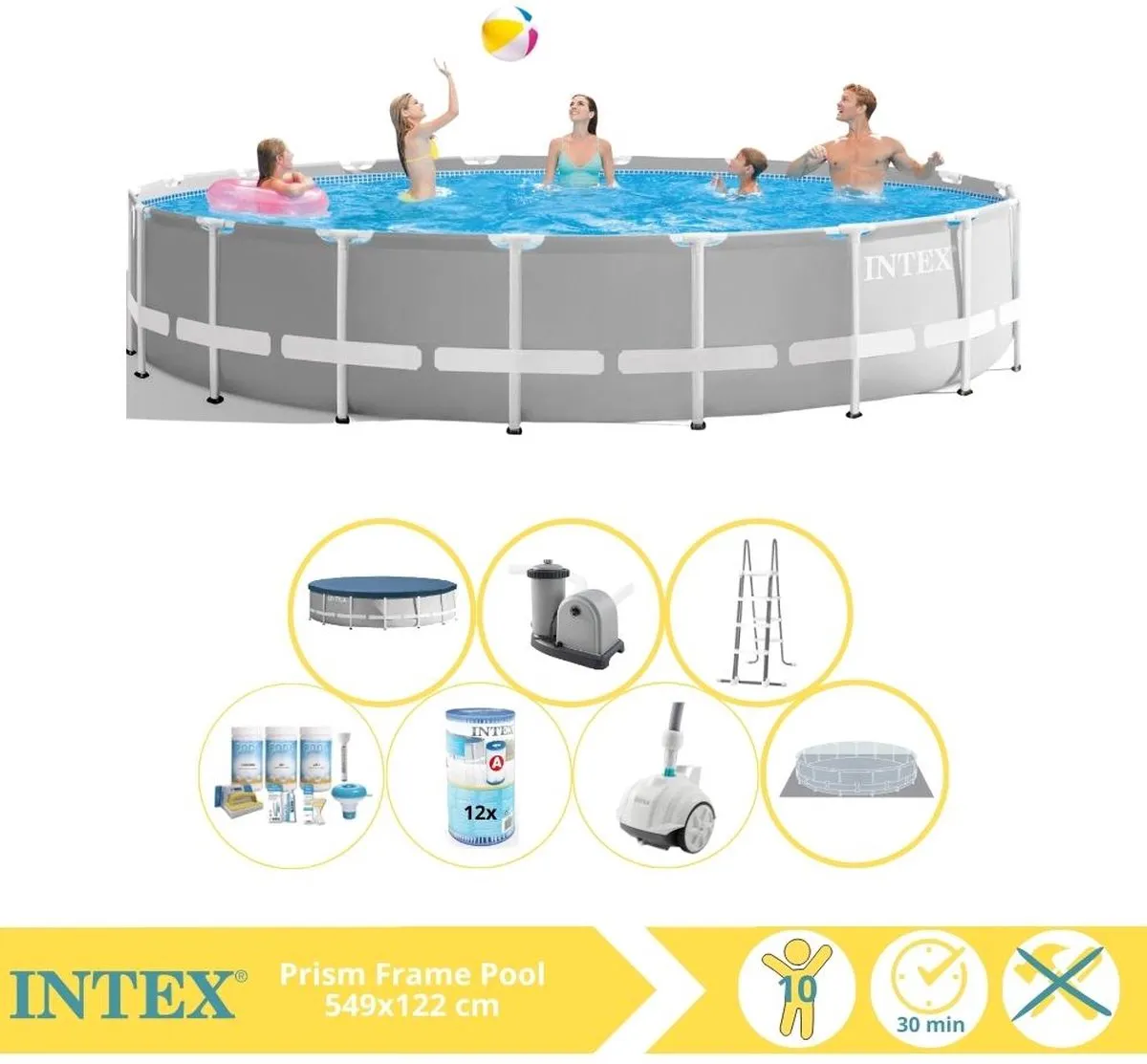 Intex Prism Frame 26732GN Opzetzwembad 549x122cm