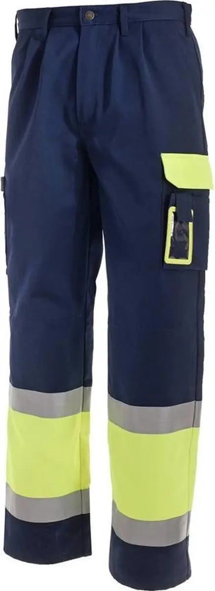 Blåkläder Werkbroek 1584-1860 High Vis Geel/Marineblauw - C60
