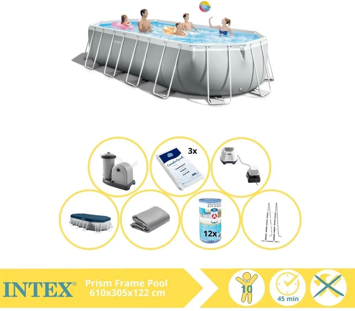Intex Prism Frame 26798GN Opzetzwembad 610x305x122cm