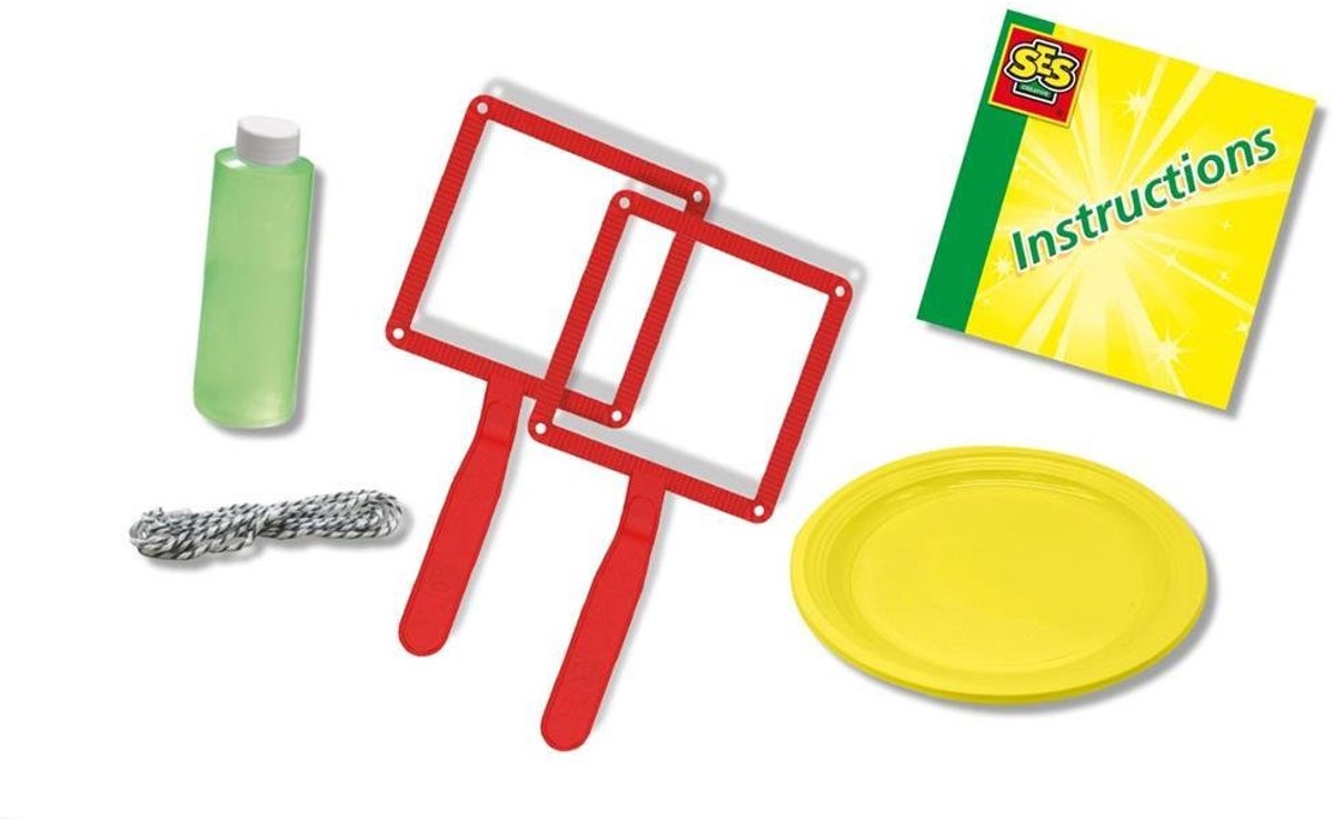 SES - Bubble kubus - bellenblaas voor vierkante bellen - inclusief bord en bellenblaassop