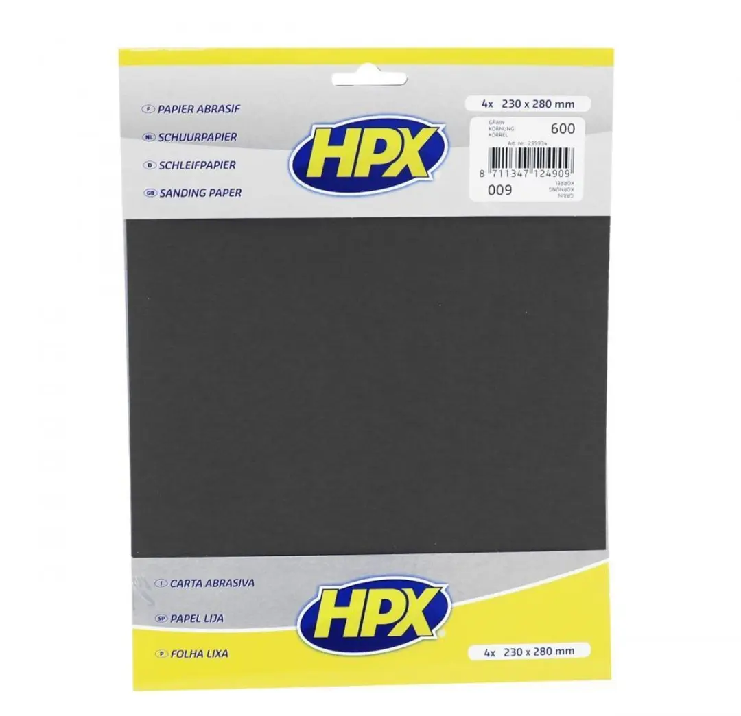 HPX Waterproof Schuurpapier P600 - 230x280mm - 4 Stuks - afbeelding 6 van 6