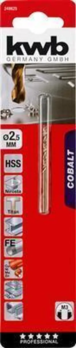 KWB Cobalt Metaalboor 2.5mm HSS-CO KWB248625