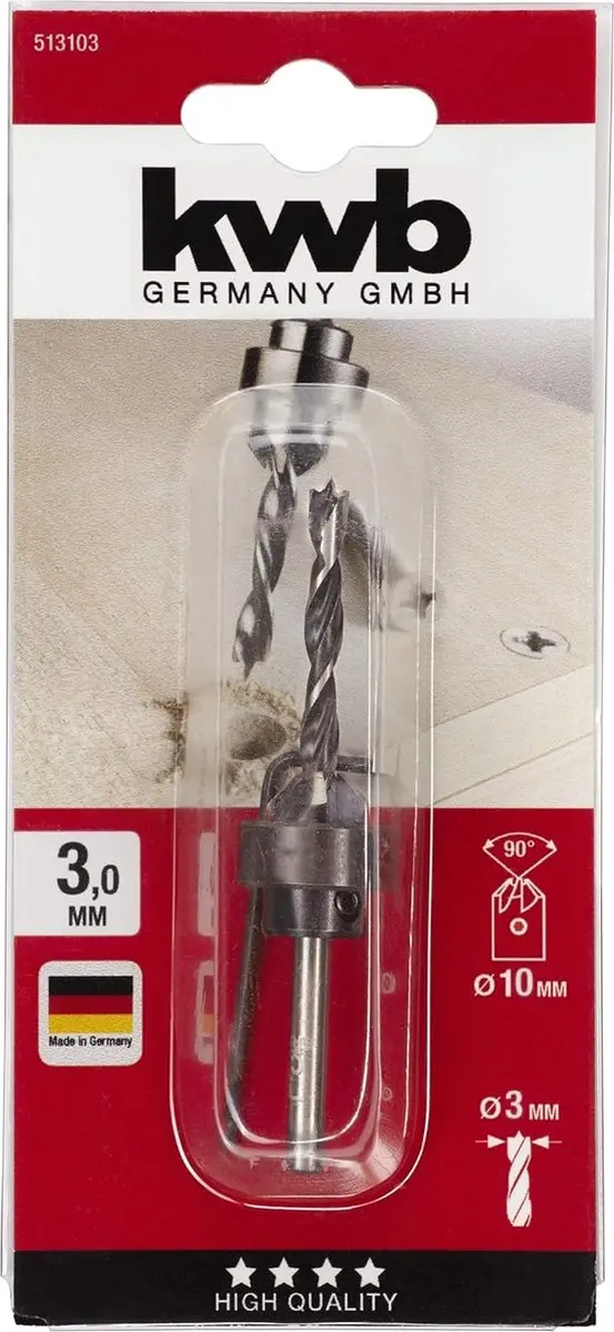 KWB Houtspiraalboor Ø3mm CV-staal - 1 Stuk