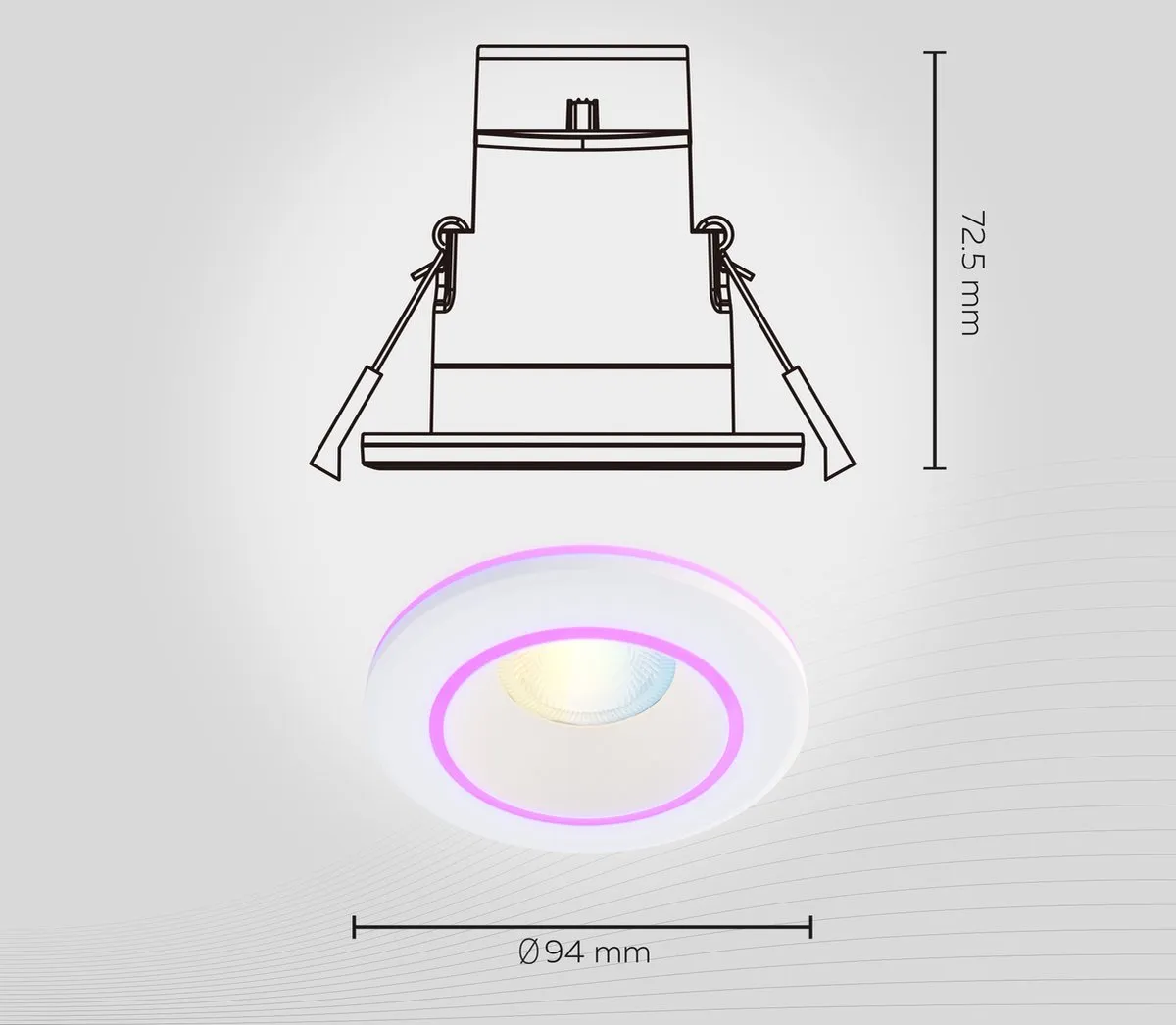 Calex Halo Slimme Inbouwspot RGBW - 2700K - Ø9.4cm
