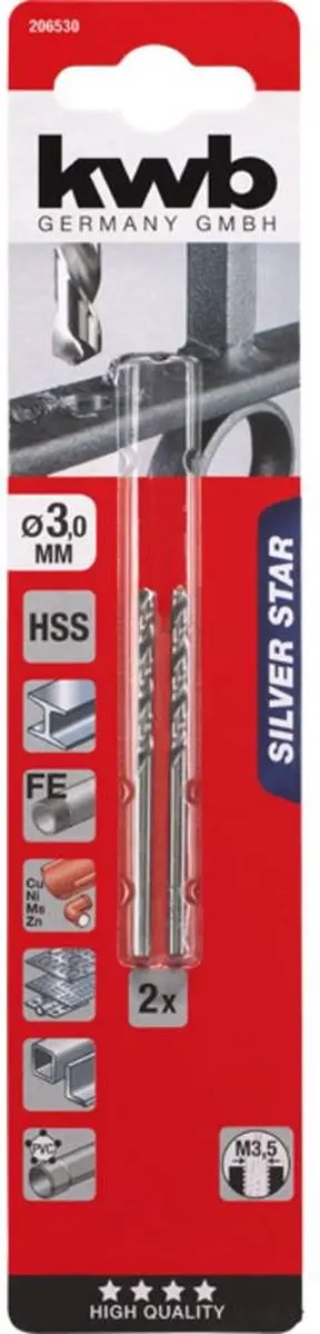 KWB HSS Silverstar Metaalboor 3,0mm - 1 Stuk