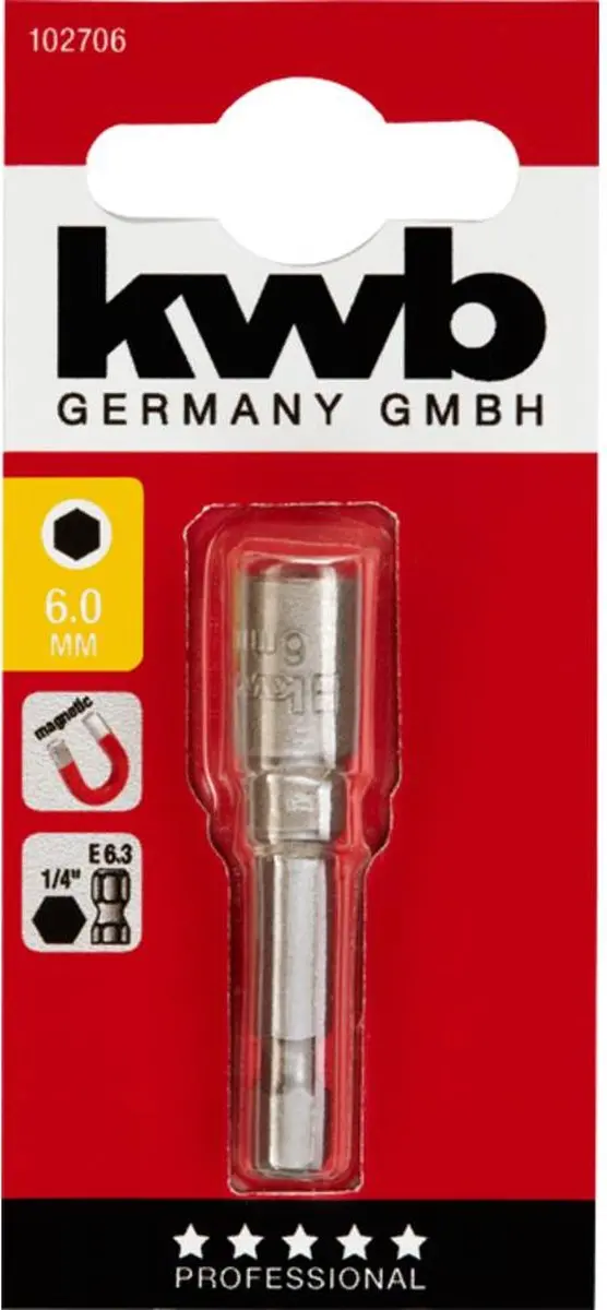 KWB Dopsleutelinzetstuk 6mm - 1 Stuk