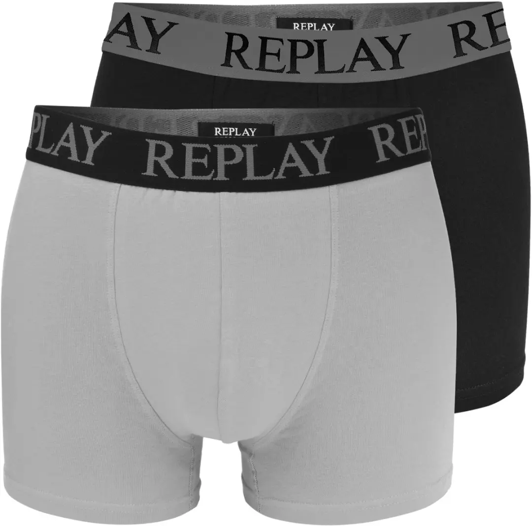 Replay Heren Boxershorts Logo - 12 Stuks - Zwart - Maat M