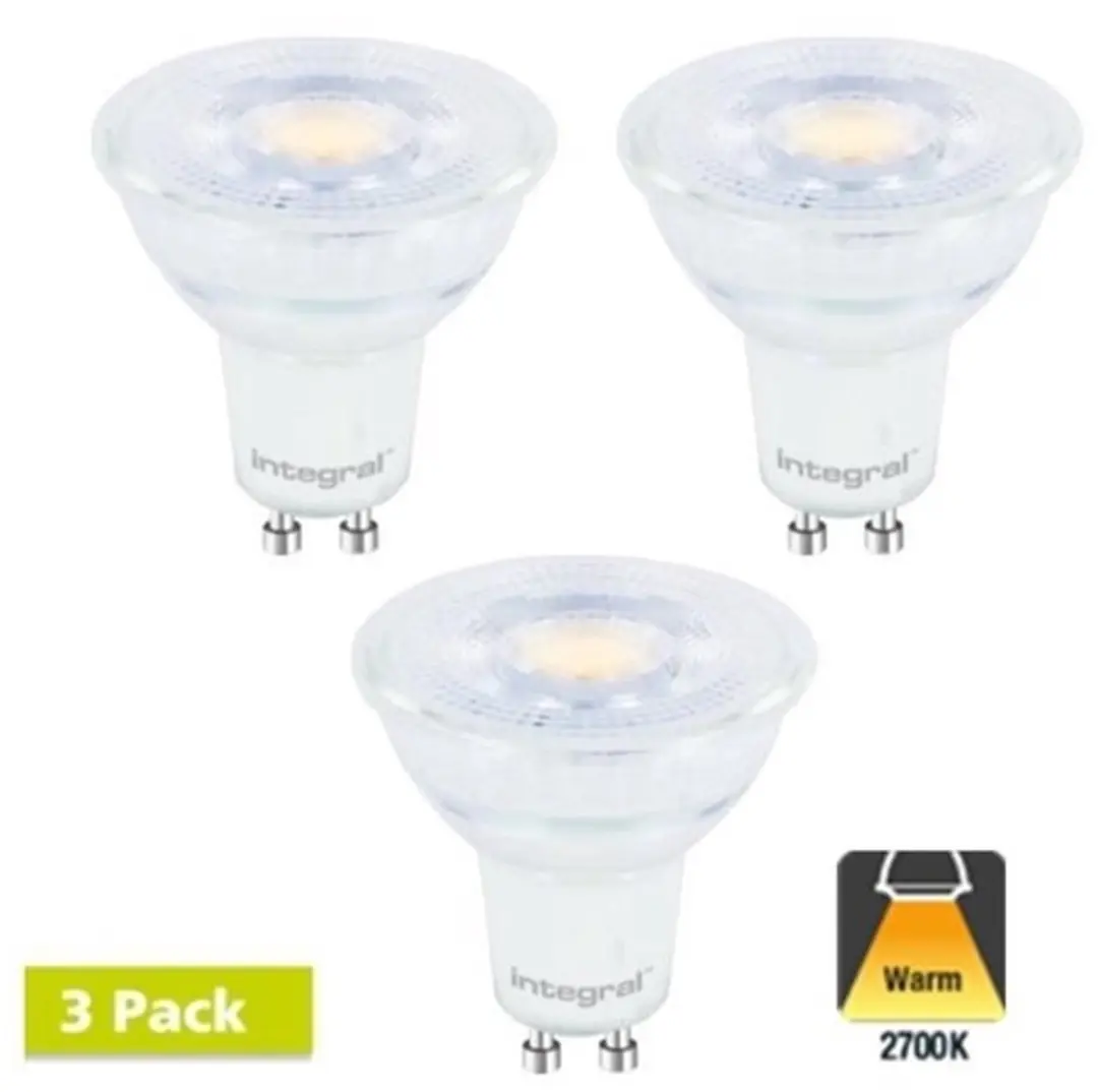 Integral GU10 LED Spot 5,6W 2700K - 3 Stuks