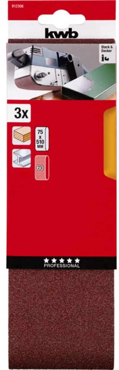 KWB Schuurbanden 3 Stuks 75x510mm K60