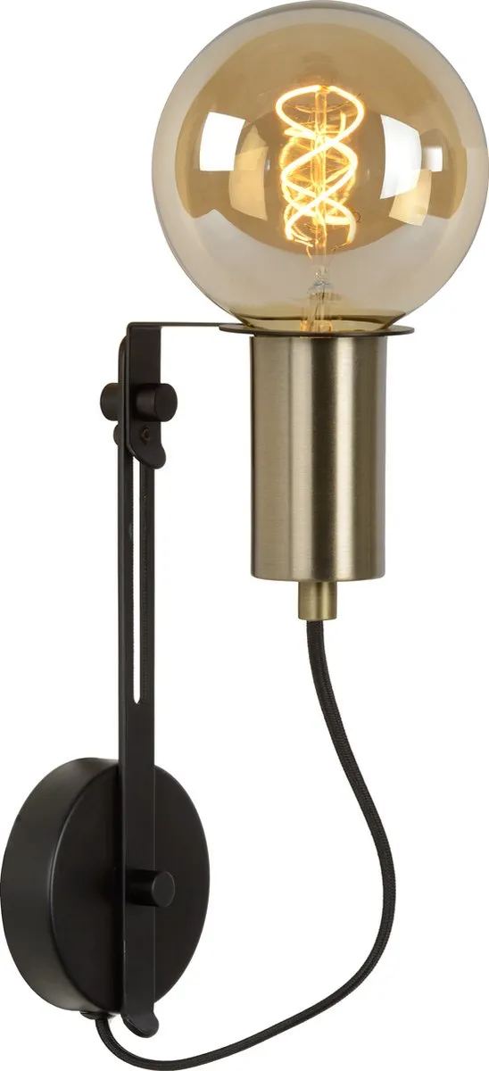 Lucide Malcolm Wandlamp E27 - Zwart
