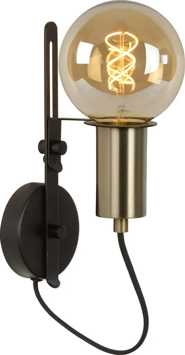 Lucide Malcolm Wandlamp E27 - Zwart