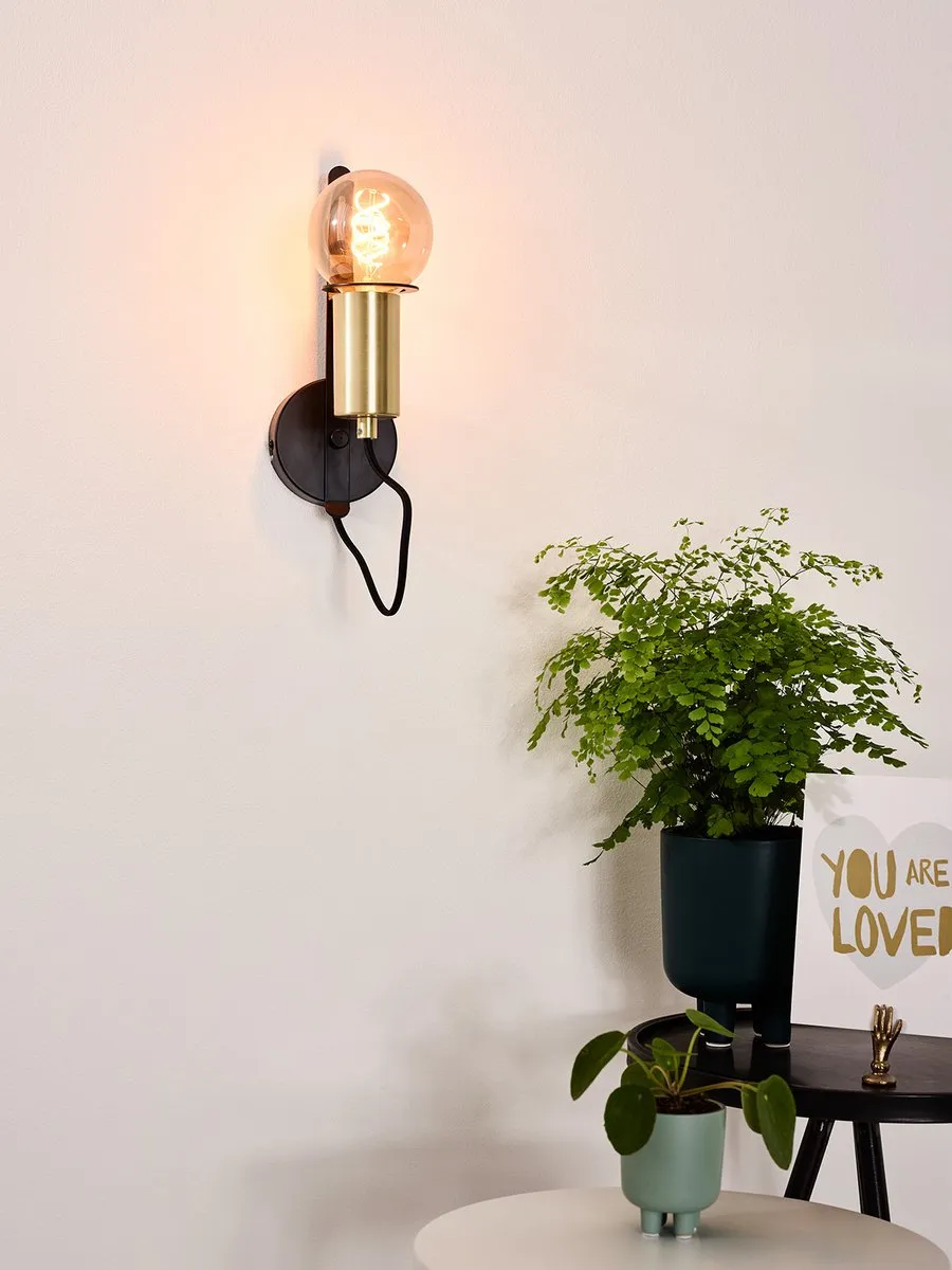 Lucide Malcolm Wandlamp E27 - Zwart