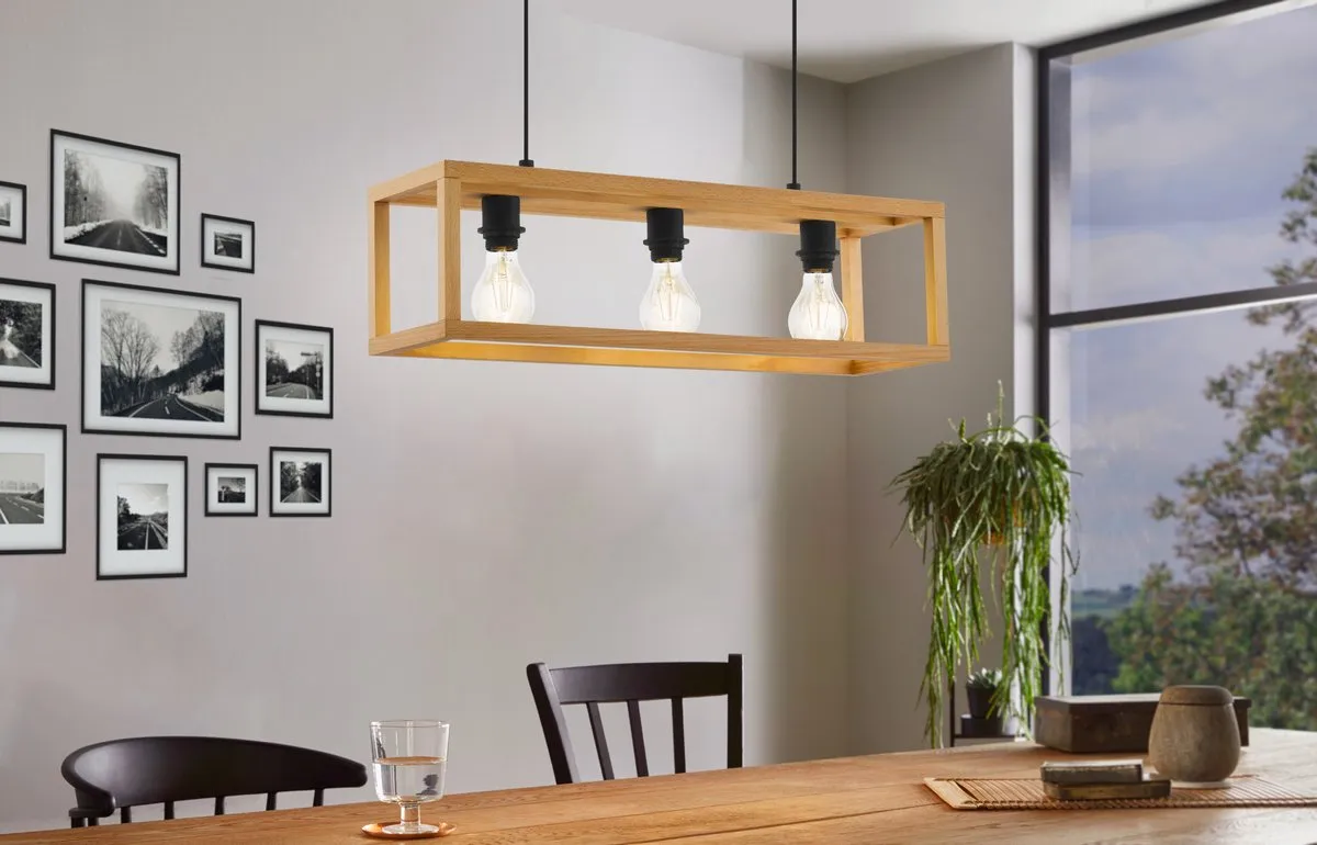 Eglo Blackcrown 1 Hanglamp 70cm - Industrieel - Zwart/Bruin