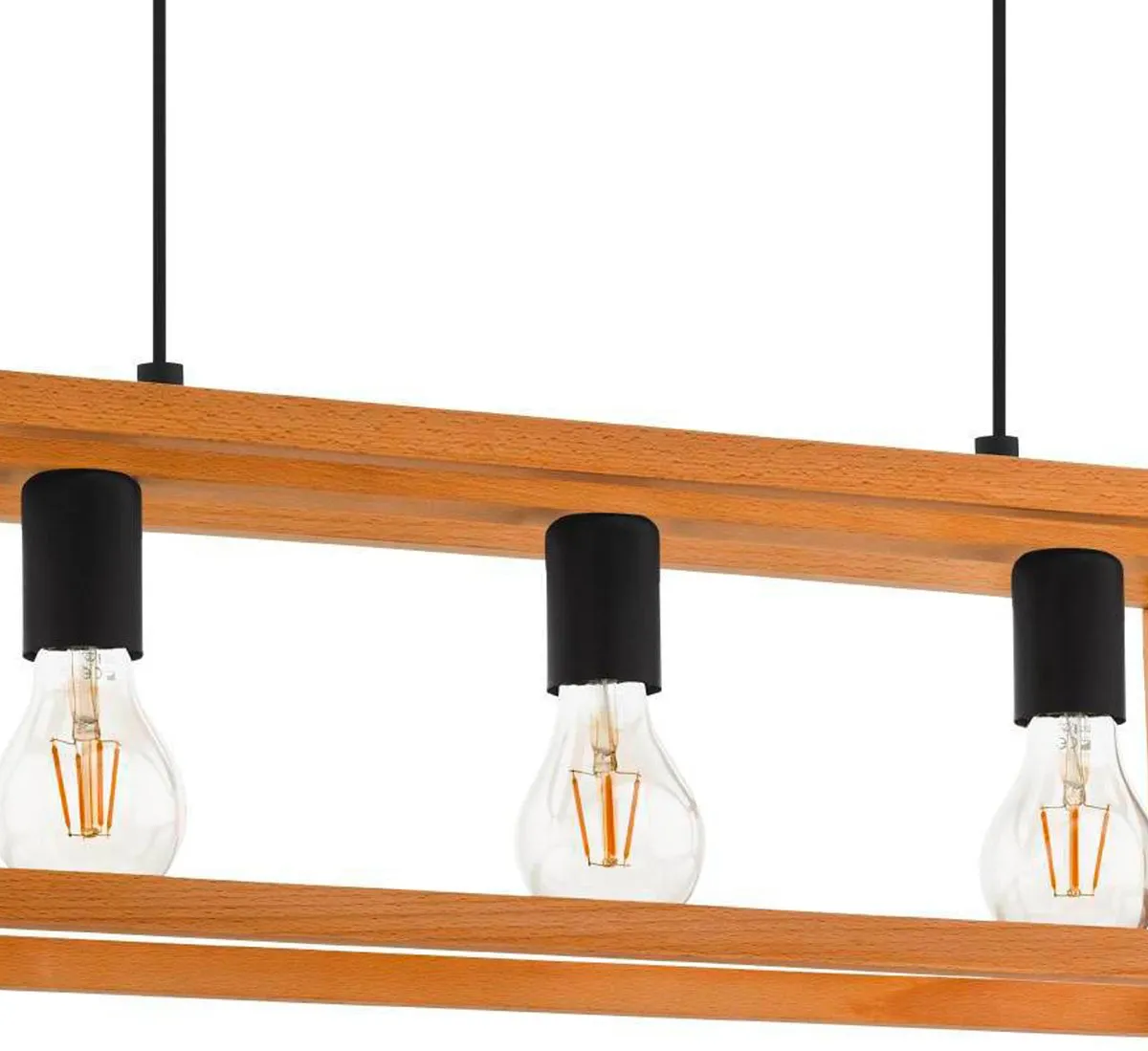 Eglo Blackcrown 1 Hanglamp 70cm - Industrieel - Zwart/Bruin