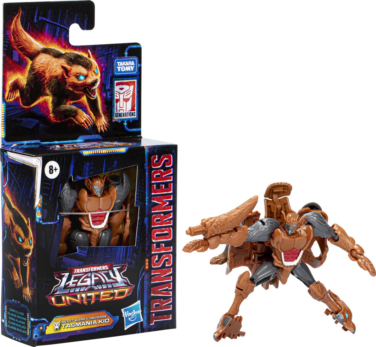 Transformers Generations Legacy United Core Class Action Figure Beast Wars II Universe Tasmania Kid (8 cm)