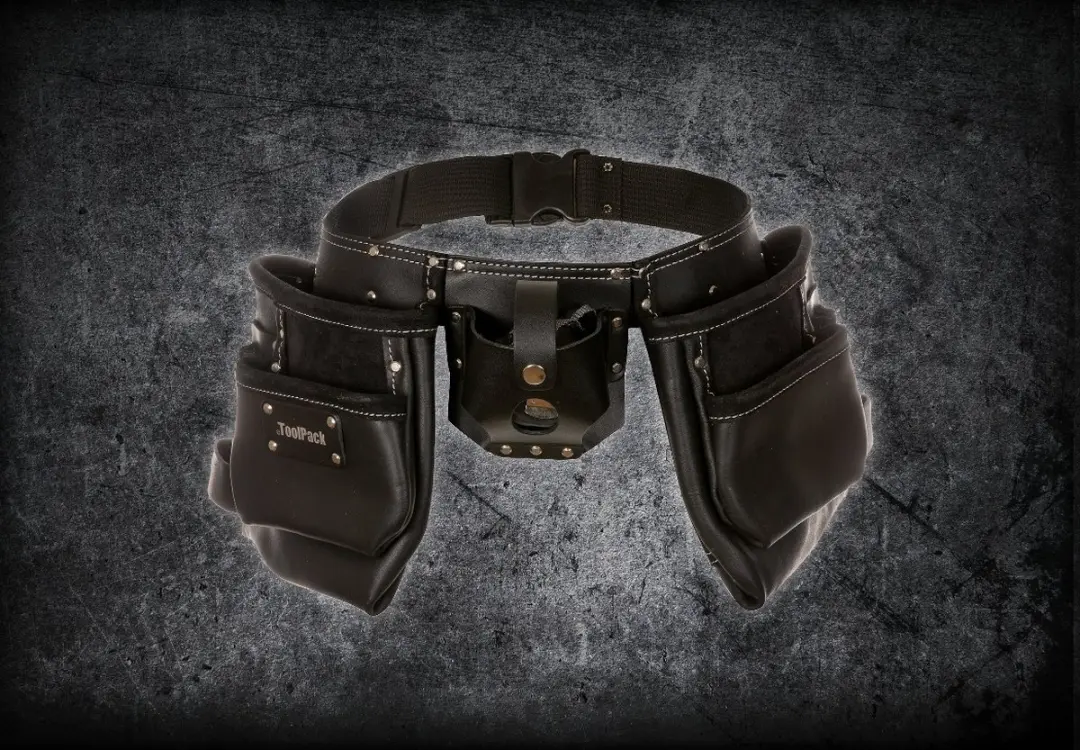 Toolpack Expert 366.000 Gereedschapsgordel - Lederen dubbele holster - Zwart
