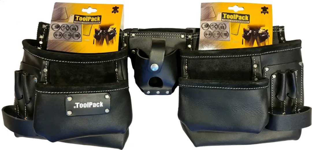 Toolpack Expert 366.000 Gereedschapsgordel - Lederen dubbele holster - Zwart