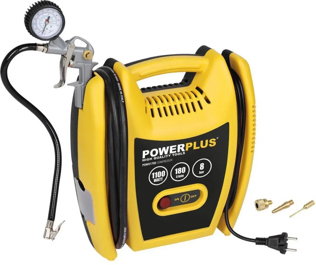 Powerplus POWX1705 Luchtcompressor 1100W - 8 bar - 3m slang