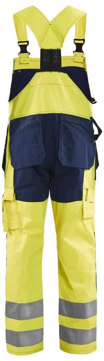 Blåkläder Bretelbroek High Vis 2603-1860 - 62 - Geel/Marineblauw