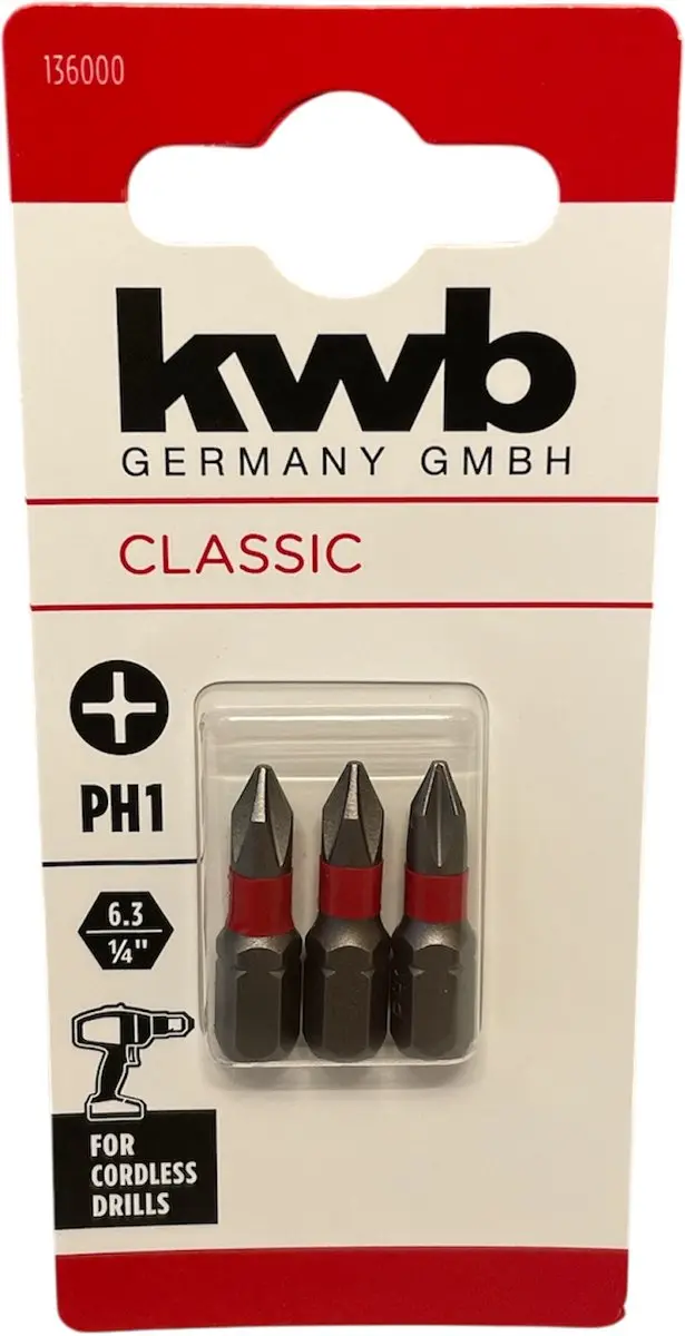 KWB 3 Bitjes PH1 25mm
