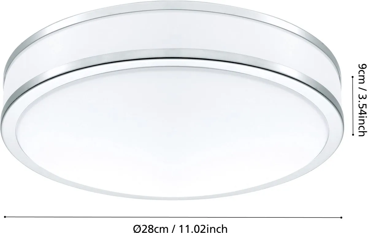 Eglo Palermo 2 Wandlamp - 1 Lichtpunt Ø28cm - Wit/Chroom - afbeelding 6 van 6