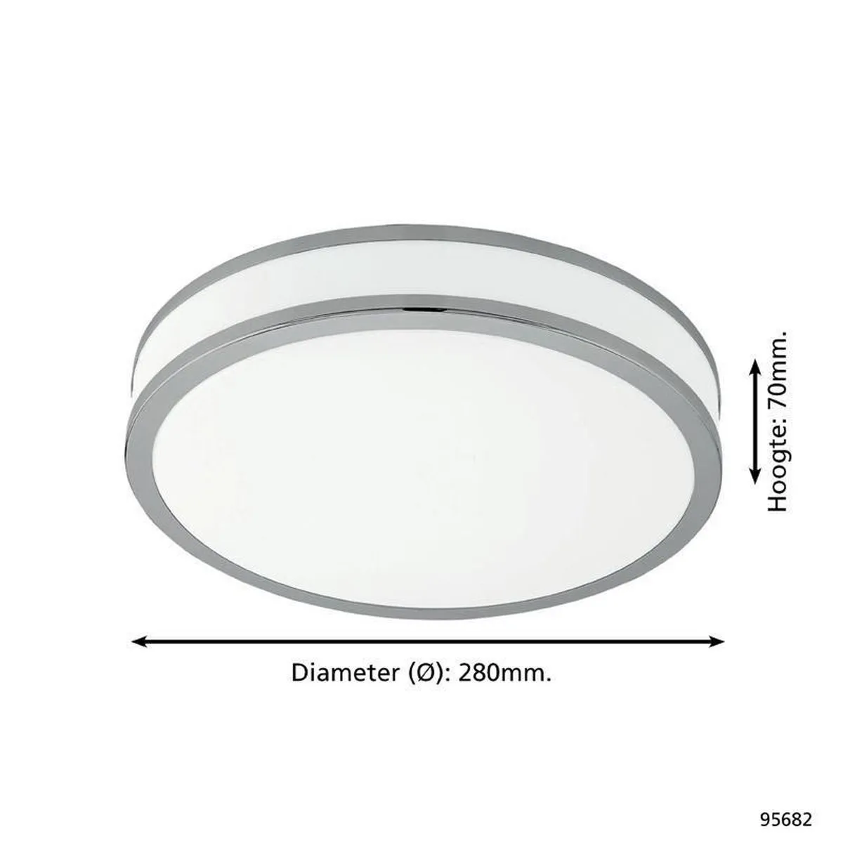 Eglo Palermo 2 Wandlamp - 1 Lichtpunt Ø28cm - Wit/Chroom